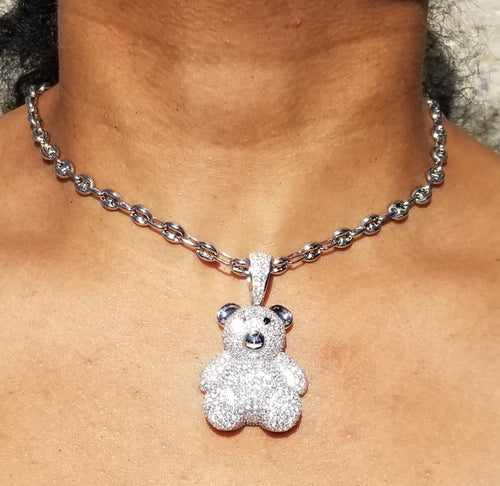 Teddy Luxe Bear chain and pendant ( Silver )