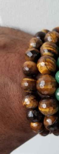 Faceted Tigereye Semiprecious bracelet set