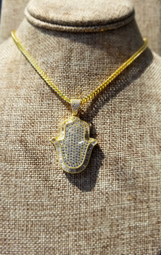 Upward Gold over Silver Hamsa ( Hand of Fatima )