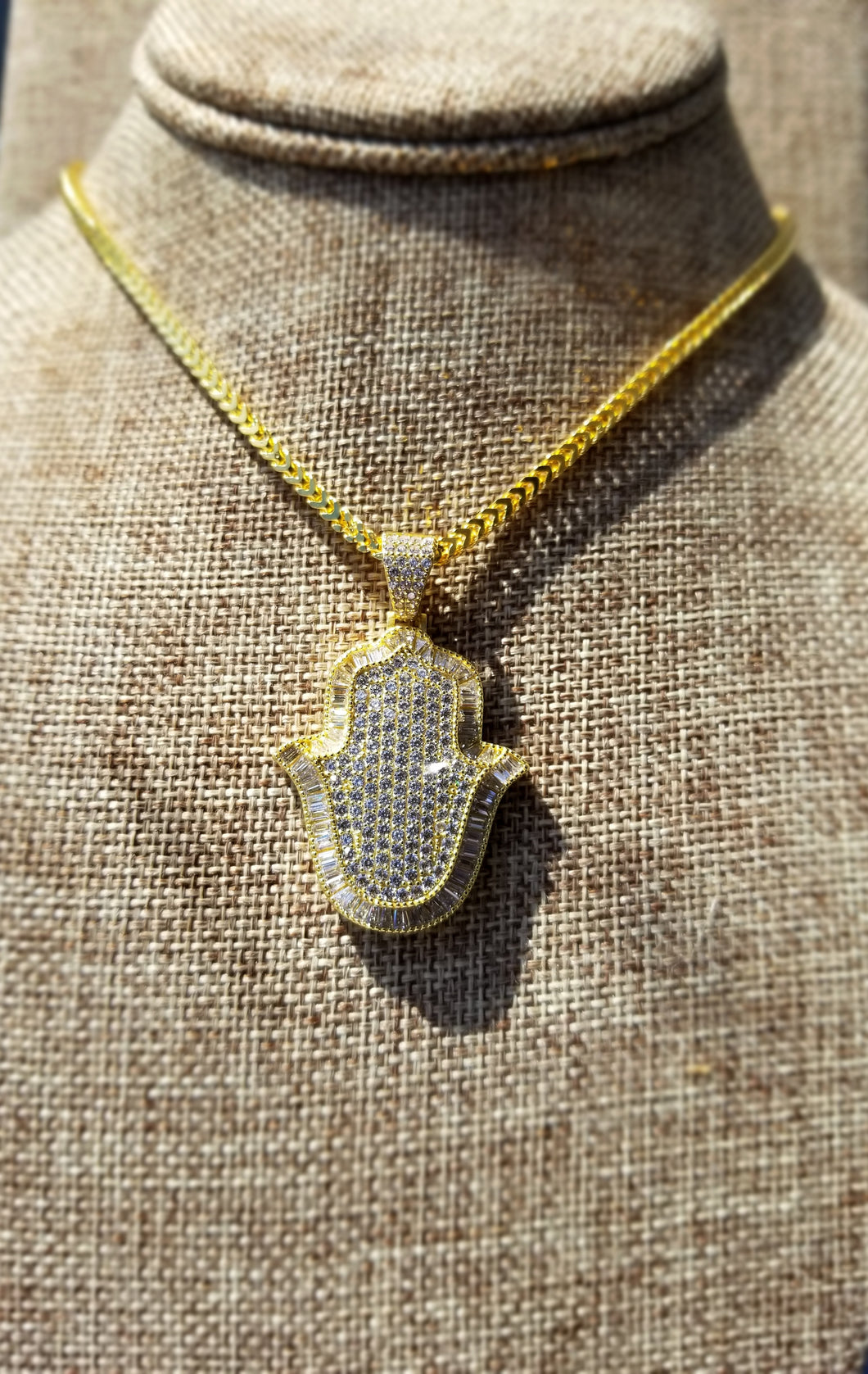 Upward Gold over Silver Hamsa ( Hand of Fatima )