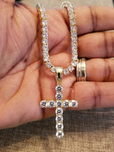 Load image into Gallery viewer, 18&quot; Gold over Sterling Silver w/ 4 mm Simulated diamonds