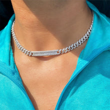 Load image into Gallery viewer, Sterling Silver w/ Simulated Diamonds choker 15&quot;
