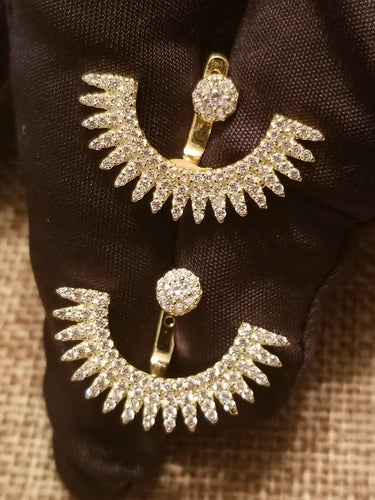 Gold over silver half star ear cuff