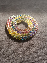 Load image into Gallery viewer, Silver Rainbow - Multi color Crystal Chain