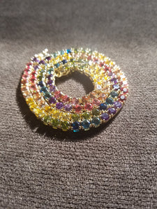 Silver Rainbow - Multi color Crystal Chain
