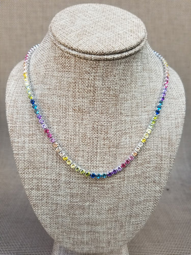 Silver Rainbow - Multi color Crystal Chain
